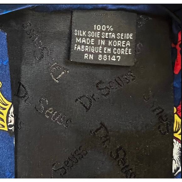 Dr Seuss Cat in the Hat Dark Blue Tie - 1994 - Picture 9 of 10